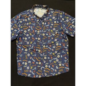 San Diego Padres Swingin' Friar Padre Button Down Shirt BDA Mens XL Blue